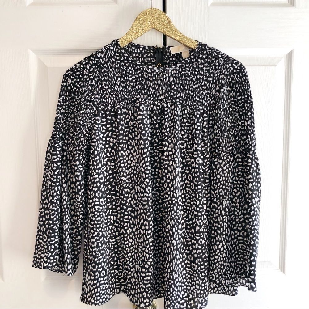 Michael Michael Kors Black White Speckled Top